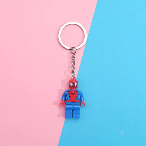 Building Blocks Marvel Avengers Keychain Iron Man Spiderman Captain