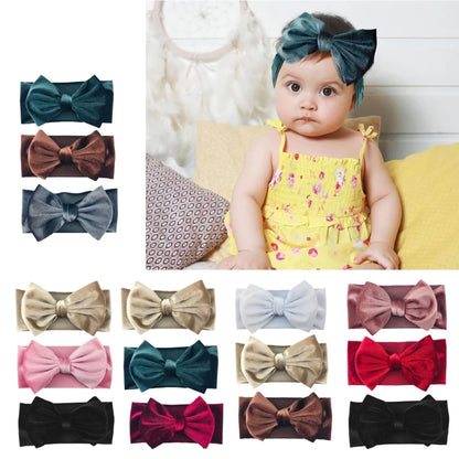 Fashionable Infant Headbands with Bowknot Decor, 3pcs Newborn Wide
