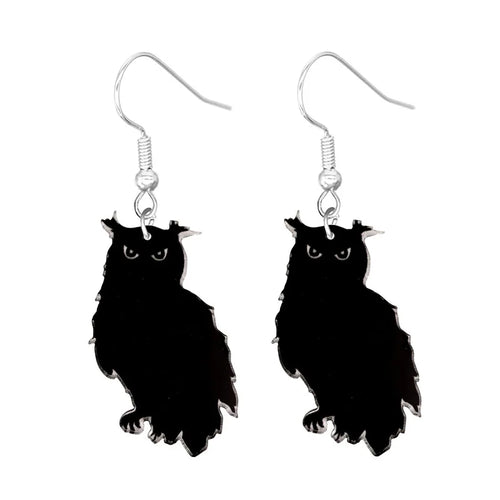 Halloween Earrings Cute Cartoon Cat Crow UFO Bat Design Dangle