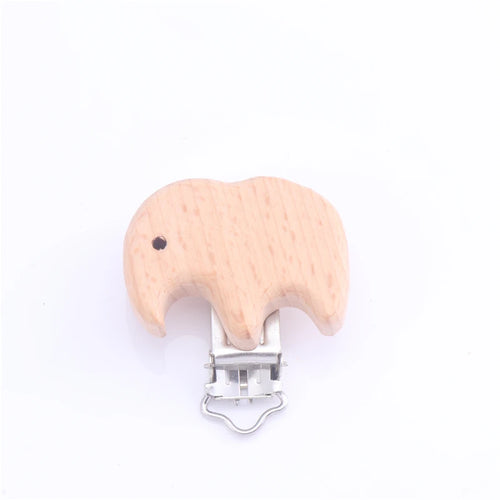 1Pcs Cute Animal Style Wood Natural Pacifier Chain Anti-Drop Beech