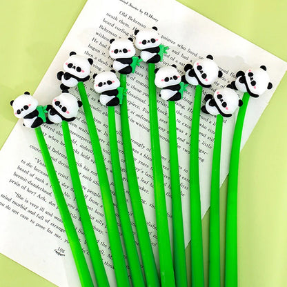 Cute Panda Shape Gel Pen Bamboo Swing Signature Pen Cartoon Silicone