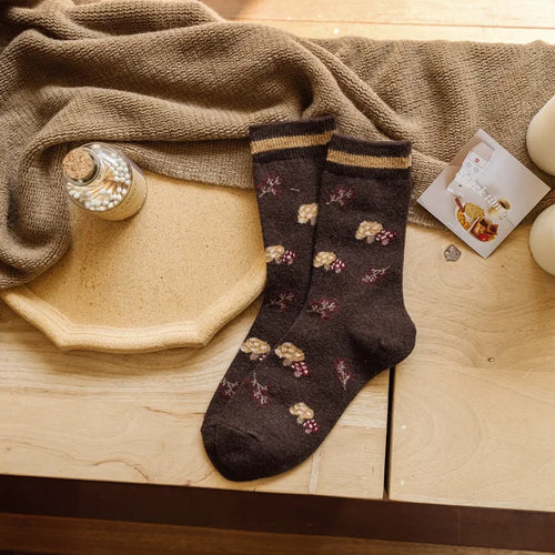 New wool thickened retro cute sweet college style women's tube socks