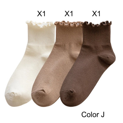 3 Pairs/Lot Cute Socks For Women New Japanese Style Breathable Girls