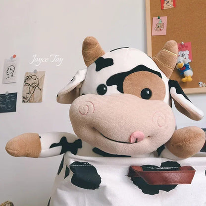 25/35CM Cartoon Milk Cow Plush Toys Cute Simulation Cattle Stuffed