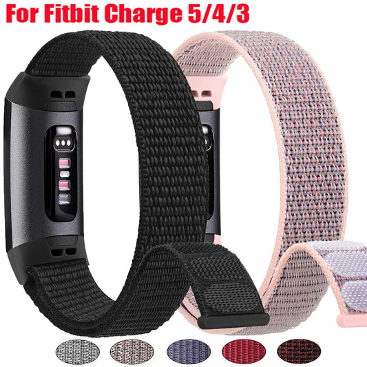 Nylon Watch Strap For Fitbit Charge 6 4 5 3 SE Band Sport Bracelet