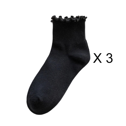 3 Pairs/Lot Cute Socks For Women New Japanese Style Breathable Girls