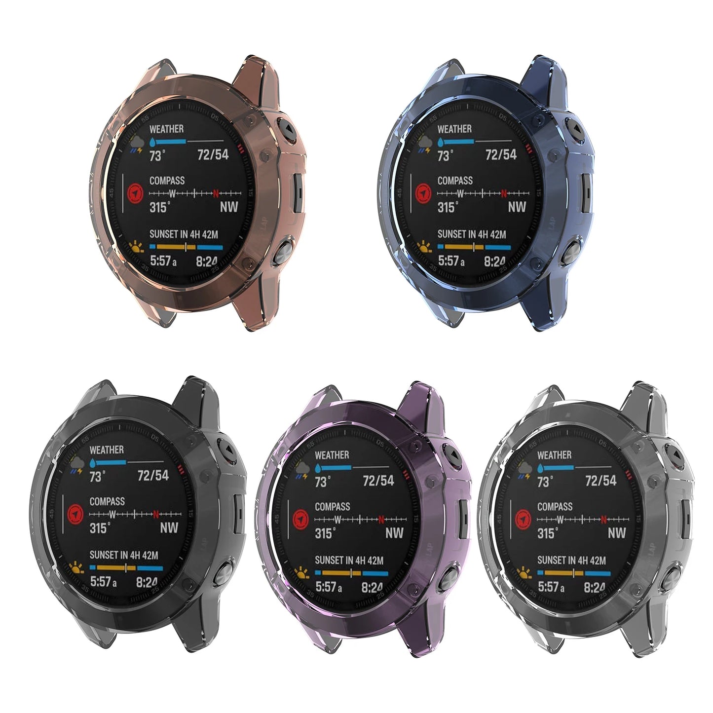 Soft TPU Protector Case Cover For Garmin Fenix 6 6S 6X Smart Watch