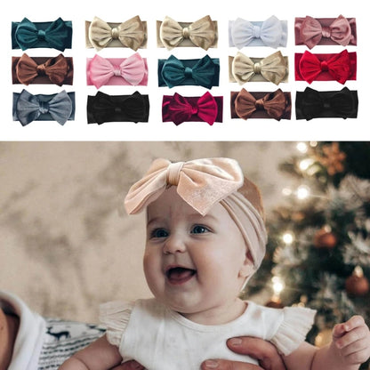 Fashionable Infant Headbands with Bowknot Decor, 3pcs Newborn Wide