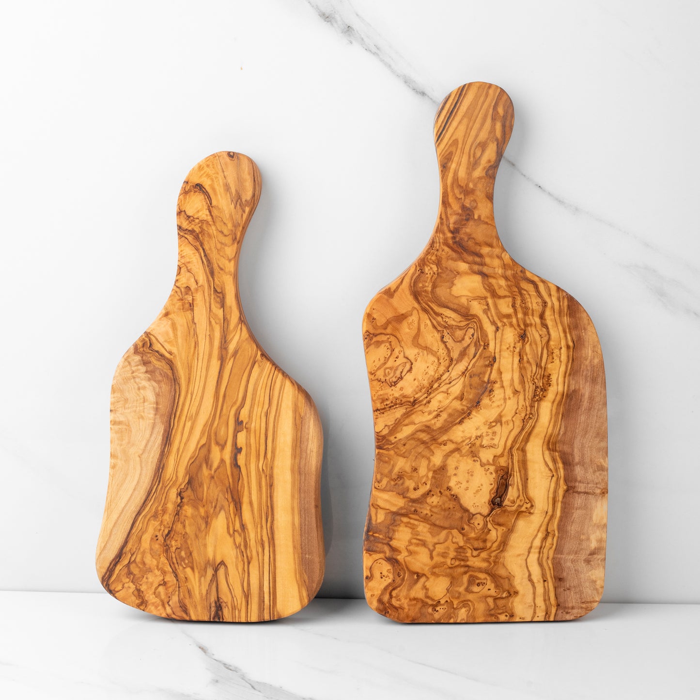 Handmade Olive Wood Rectangular Cutting Board with Handle