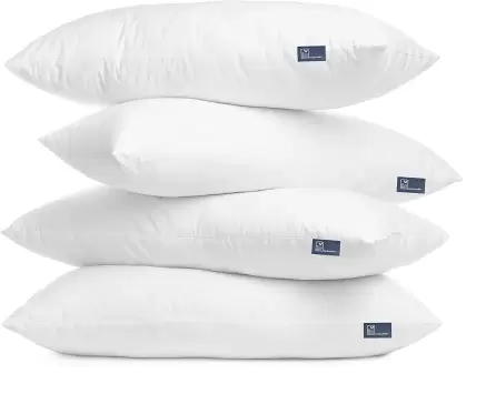 White Microfibre Solid Sleeping Pillow Pack of 4