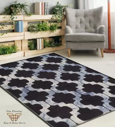 Black Wool Carpet  (5 cm, X 8 cm, Rectangle)