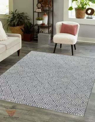 Light Blue Wool Carpet  (5 cm, X 8 cm, Rectangle)
