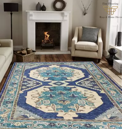 Multicolor Wool Carpet  (5 cm, X 8 cm, Rectangle)