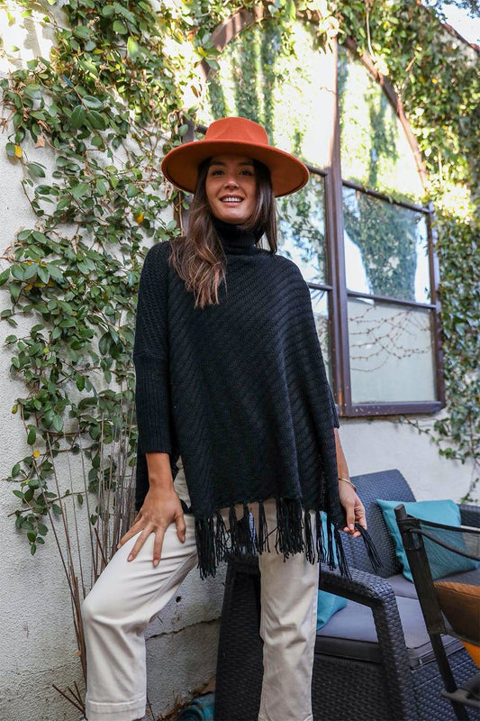Sweater Weather Roll-Neck Poncho